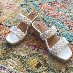 Braided faux-leather espadrilles